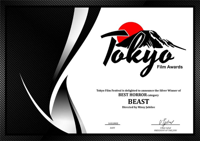 Missy Jubilee The Future Sex Love Art Projekt SILVER MEDAL Best Horror Film Tokyo Film Awards