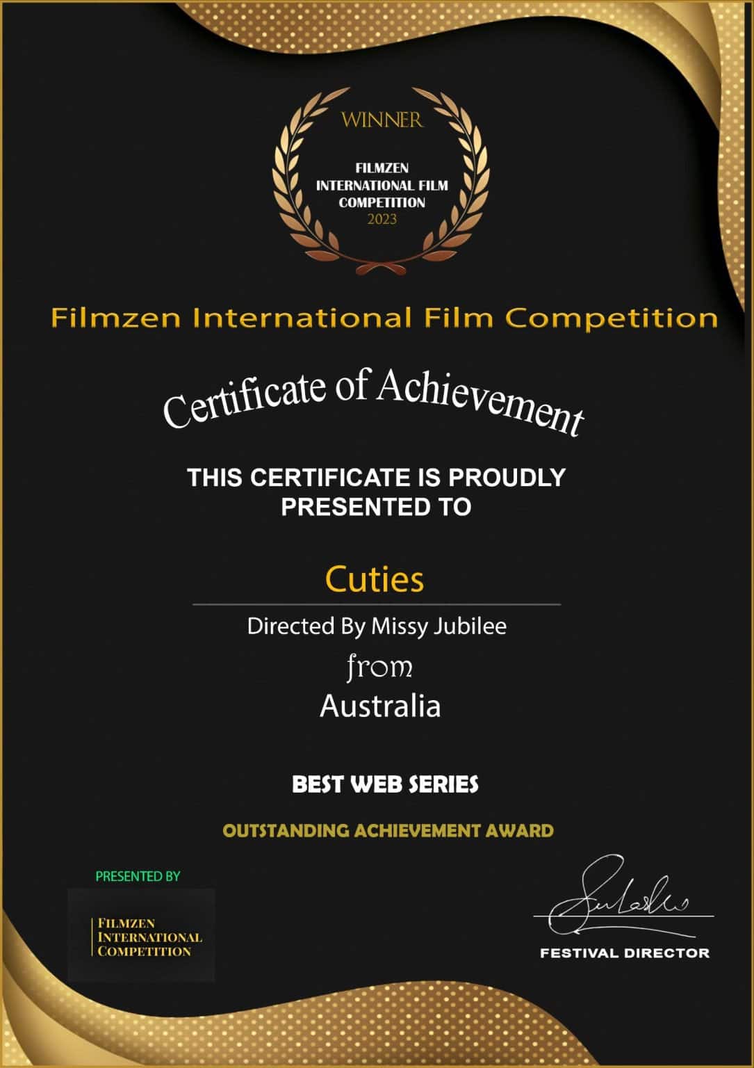 Missy Jubilee Wins Best Web Series At Filmzen International Film Awards ...